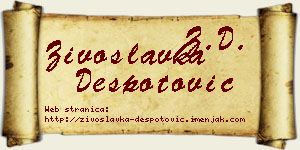 Živoslavka Despotović vizit kartica